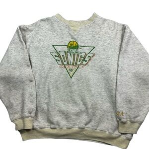Vintage Seattle Sonics NBA 90s logo athletic crewneck sweatshirt XL